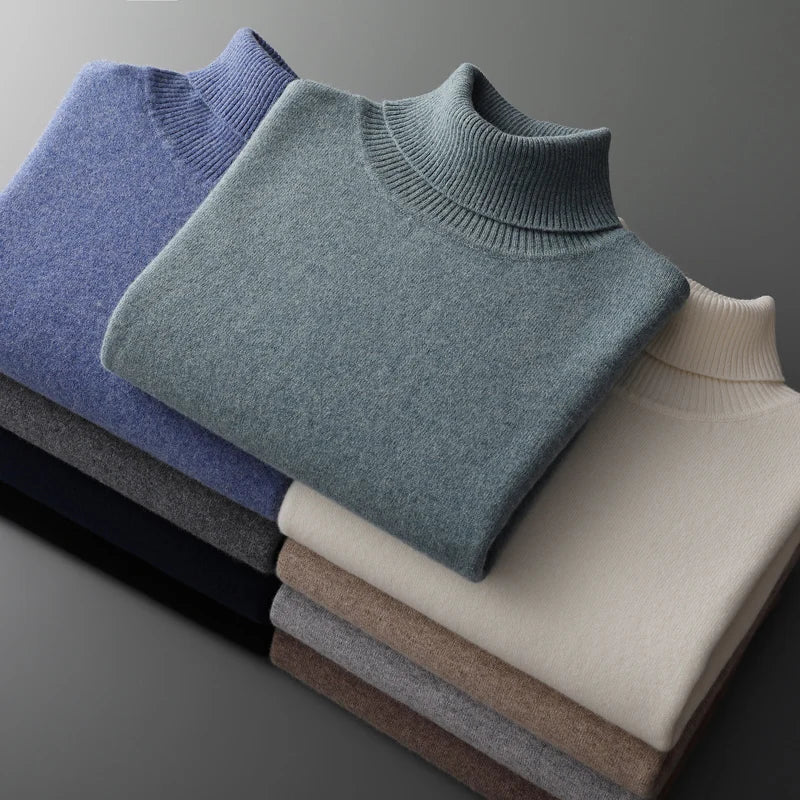 Boys Men's High Collar Winter Knit Pullover - # BOAA13510013