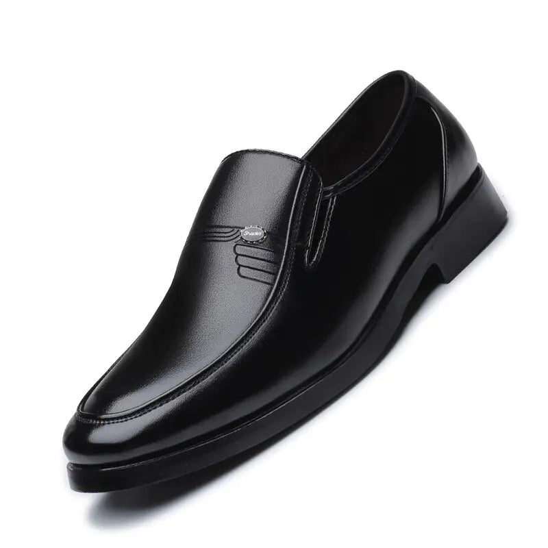 Boys Men's Black Leather Formal Shoes - # BOAA73210006