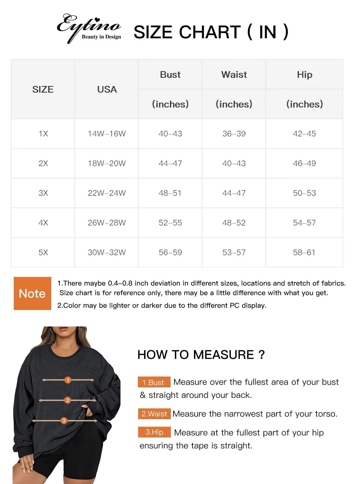 Eytino Women Plus Size Sweatshirts Long Sleeve Crew Neck Casual Oversized Soft Pullover Tops Shirts(1X-5X) 5X Q Grey - # WOAA21510014-PRG