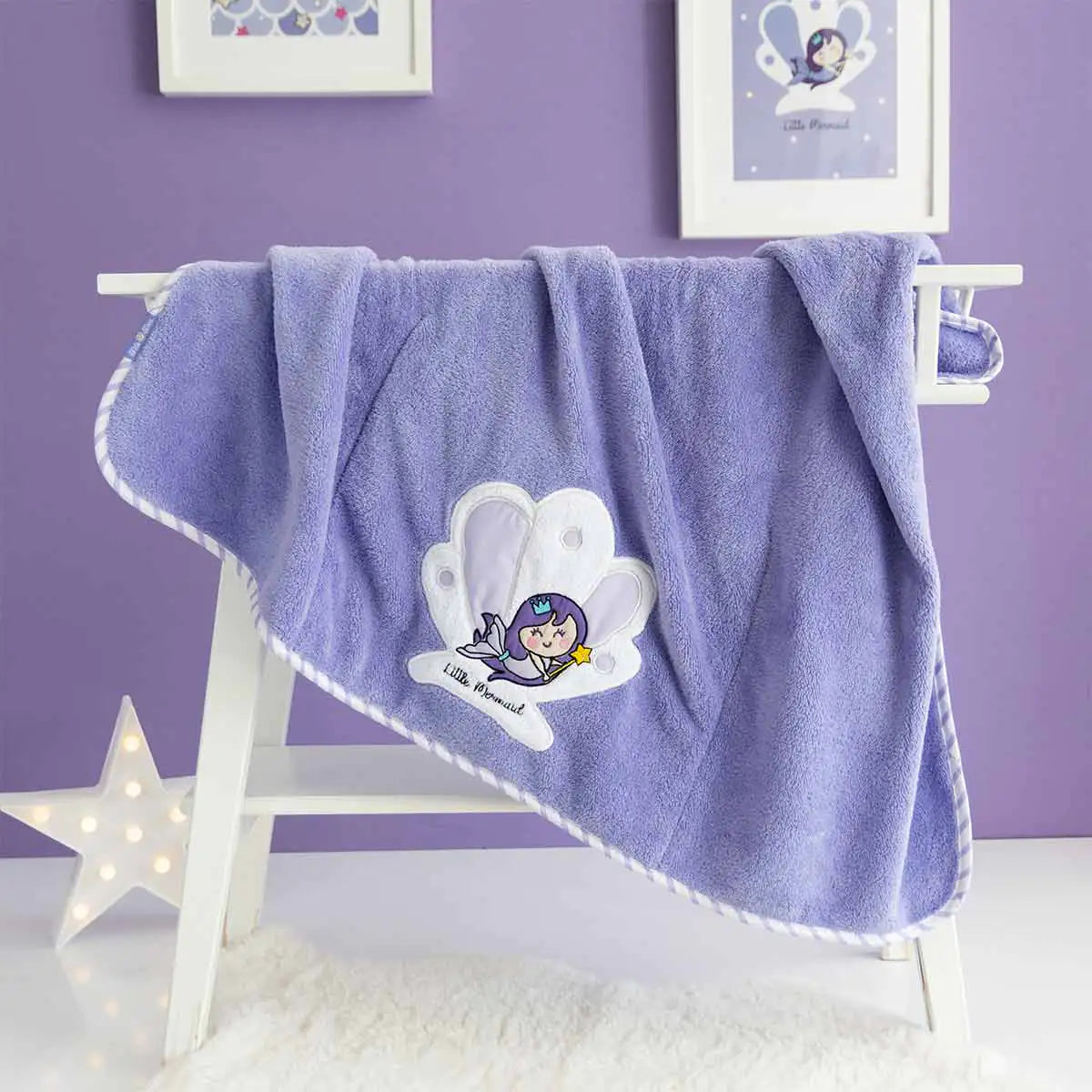 Milk&Moo Little Mermaid Baby Blanket Ultra Soft Swaddle Blanket for Stroller - # BAGE41210002