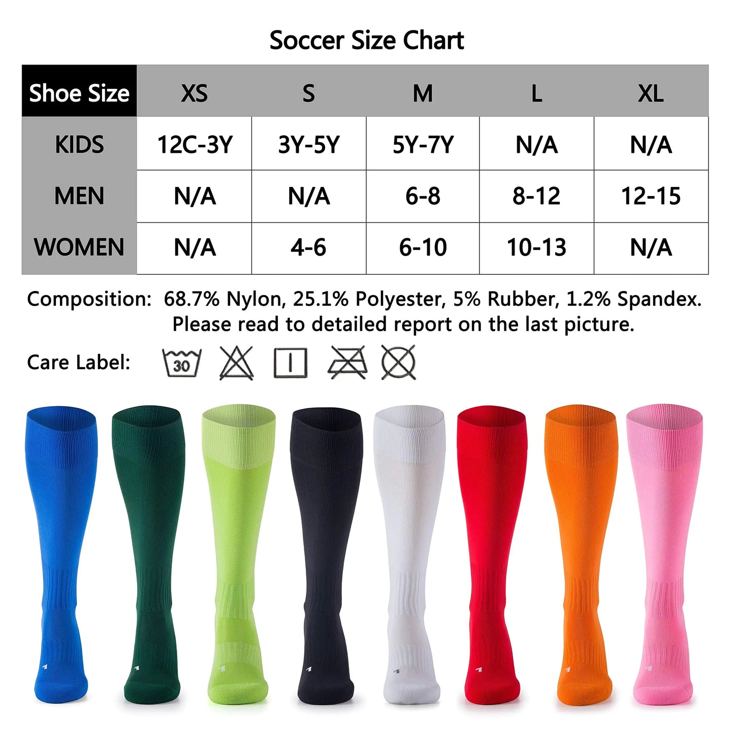 CS CELERSPORT 2/3 Pack Soccer Softball Baseball Socks for Youth Kids Adult Multi-Sport Compression Socks X-Small Black (2 Pack) - # BOAA11810003