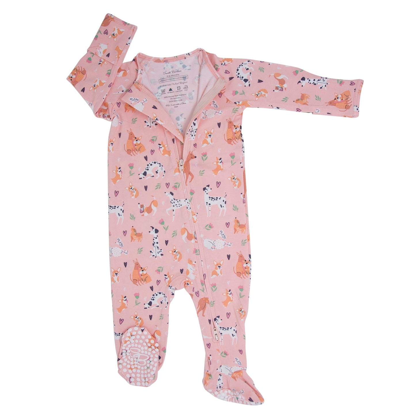 Dalmatian Poodle Puppy Zipper Footie